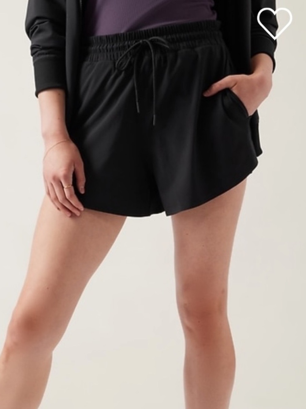 Athleta Black Crossroad Short Elastic Drawstring Athletic Shorts XXS